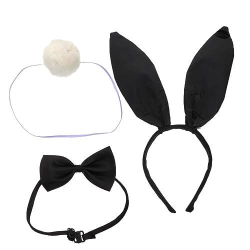 FOMIYES Hasenohren Stirnband Kostüm mit Fliege und Plüschschwanz Schwarzer Kopfschmuck für Karneval Halloween Fasching und Kostümparty Langlebiges Material und Stabiler Rahmen FOMIYES Hasenohren Stirnband Kostüm mit Fliege und Plüschschwanz Schwarzer Kopfschmuck für Karneval Halloween Fasching und Kostümparty Langlebiges Material und Stabiler Rahmen von FOMIYES