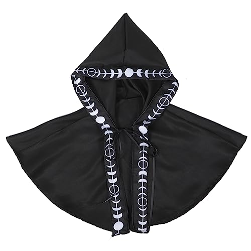 FOMIYES Haube Halloween umhang Halloween Costume Mittelalterliches Accessoire mittelalterliche Kleidung Kutte Capes Kurze Halloween-Umhangkapuze Halloween Cosplay Umhang Kapuze Stoff von FOMIYES