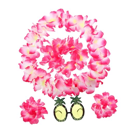 FOMIYES Hawaii Party Teilig Große Blumenkranz Stirnband Halskette Armbänder mit Ananas Sonnenbrille Luau Party Zubehör für Strandfest Sommerliche Kostüme FOMIYES Hawaii Party Teilig Große Blumenkranz Stirnband Halskette Armbänder mit Ananas Sonnenbrille Luau Party Zubehör für Strandfest Sommerliche Kostüme von FOMIYES