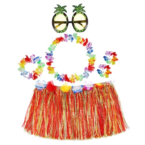 FOMIYES Hawaiian Kostüm Set Teilig mit Doppellagigem Grasrock Bunter Blumenkette und Ananas Sonnenbrille Strapazierfähiges Kunststoffmaterial Vielseitig für Strand und Mottopartys FOMIYES Hawaiian Kostüm Set Teilig mit Doppellagigem Grasrock Bunter Blumenkette und Ananas Sonnenbrille Strapazierfähiges Kunststoffmaterial Vielseitig für Strand und Mottopartys von FOMIYES