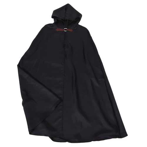 FOMIYES Herrenmantel Mit Kapuze Mittelalterlicher Kapuzenumhang Umhang Für Männer Halloween-cosplay-mantel Mantel Für Leistung Zaubererrobe Umhang Mit Kapuze Damen Polyester Black von FOMIYES