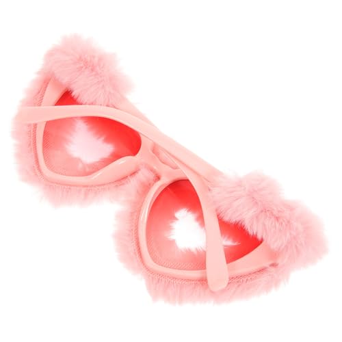 FOMIYES Herzförmige Sonnenbrille für Partys Festivals Lustige Randlose Brille mit Pinkem Rahmen Gläsern Accessoire für Geburtstagsfeiern Valentinstag Fotografie von FOMIYES