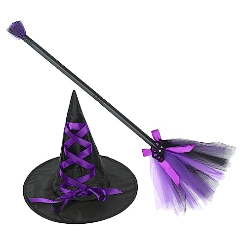 FOMIYES Hexenhut für Halloween Dekorative Cosplay Mütze für Frauen mit Besen Elegantes Kostümzubehör für Partys und Feiern für Gruppenfotos und Besondere Anlässe FOMIYES Hexenhut für Halloween Dekorative Cosplay Mütze für Frauen mit Besen Elegantes Kostümzubehör für Partys und Feiern für Gruppenfotos und Besondere Anlässe von FOMIYES