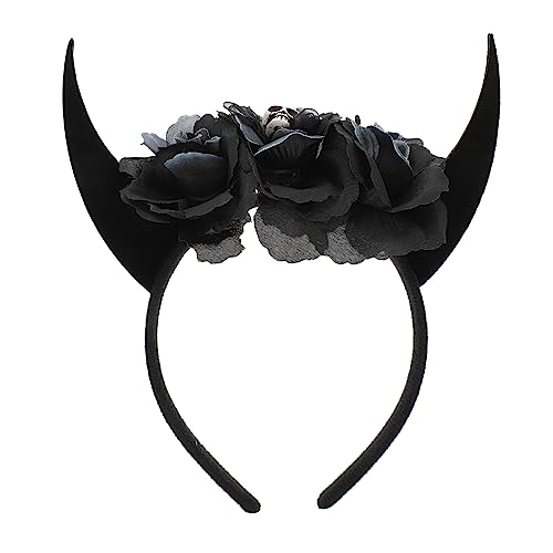 FOMIYES Horn Rose Blume Stirnband Halloween Hair Band Blume Kronen Blumenbraut Haare Hoop Halloween Party Cosplay Foto Requisiten FOMIYES Horn Rose Blume Stirnband Halloween Hair Band Blume Kronen Blumenbraut Haare Hoop Halloween Party Cosplay Foto Requisiten von FOMIYES