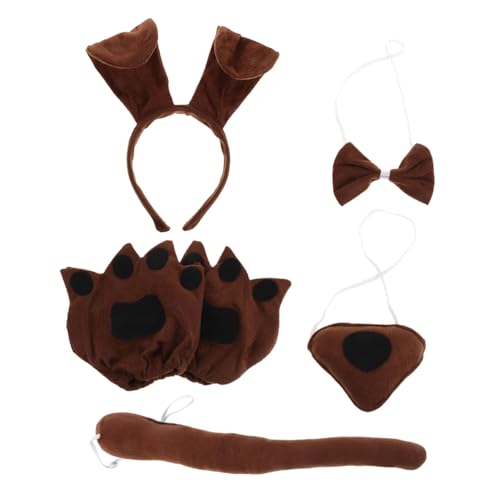 FOMIYES Hundekostüm mit Stirnband Fliege Nase Handschuhen Weiche Tier Accessoires für Halloween Karneval und Rollenspiele Bequemes Vielseitiges Cosplay für Jungen und Mädchen FOMIYES Hundekostüm mit Stirnband Fliege Nase Handschuhen Weiche Tier Accessoires für Halloween Karneval und Rollenspiele Bequemes Vielseitiges Cosplay für Jungen und Mädchen von FOMIYES
