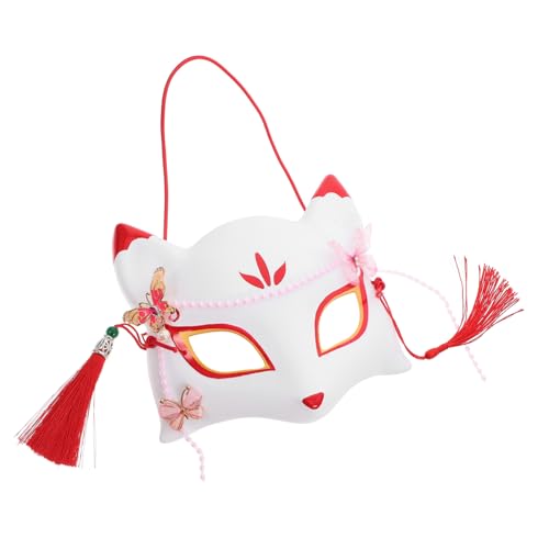 FOMIYES Japanische Halbgesichts Fuchsmaske aus Hochwertigem Kreative Kostüm Maske für Halloween und Cosplay Langlebiges Tier Design für Party und Verkleidung von FOMIYES