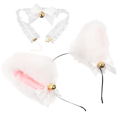 FOMIYES Katze Ohren Stirnband mit Spitzen Glocken Süße Cosplay Haarschmuck für Party Geburtstag Weihnachten und Make Up Verstellbar Niedlich für und Mädchen von FOMIYES