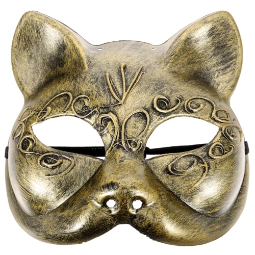 FOMIYES Katzenmasken Cosplay Halbe Gesichtsmaske im Retro Handgefertigte Maskerade Maske für Karneval Halloween Events Komfortabel für Frauen FOMIYES Katzenmasken Cosplay Halbe Gesichtsmaske im Retro Handgefertigte Maskerade Maske für Karneval Halloween Events Komfortabel für Frauen von FOMIYES