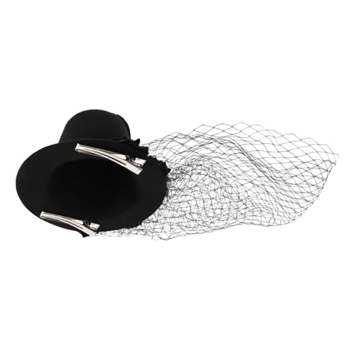 FOMIYES Kleiner Fascinator Mini Hut mit Mystischem und Schwarzem Netzschleier Leichter Kopfschmuck für Halloween Cosplay Teeparty und Elegante Kostüm Accessoires FOMIYES Kleiner Fascinator Mini Hut mit Mystischem und Schwarzem Netzschleier Leichter Kopfschmuck für Halloween Cosplay Teeparty und Elegante Kostüm Accessoires von FOMIYES