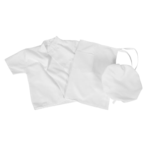 FOMIYES Kochschürze Set Weiß Unisex mit Kochmütze für Backen Kochen Malen Rollenspiel Jungen Mädchen Küchen Kostüm für Kreative Aktivitäten und Festtagsauftritte von FOMIYES
