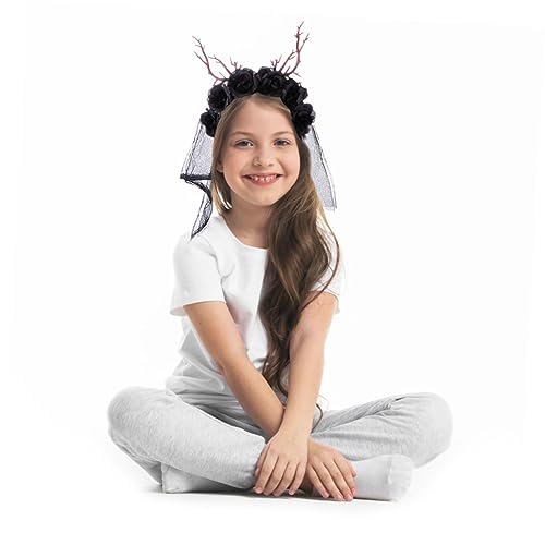 FOMIYES Kopfschmuck aus Elchhorn Halloween Stirnband Baum Zubehör Die Stirnbänder Party deko Haarreifen aus Horn Herbstaccessoires Halloween Zweig Haarschmuck Stoff Black von FOMIYES