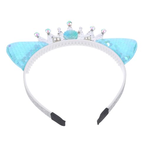 FOMIYES Krone Aus Pailletten Mit Katzenohren Mütze Mit Katzenohren Zubehör Glitzerndes Haarband Mit Katzenohren Hallo Katzenohren Stirnband Mit Katzenohren Katzenkostüm Mädchen Stoff von FOMIYES