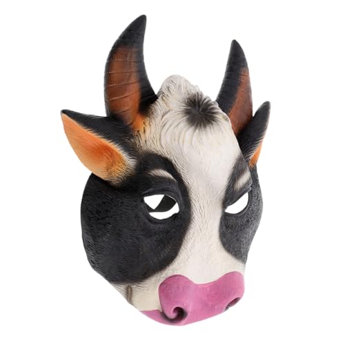 FOMIYES Kuhkopf für Halloween und Karneval Lustige Tiermaske für Kostümpartys Cosplay und Bühnenauftritte für Streiche und Vielseitige Anlässe von FOMIYES