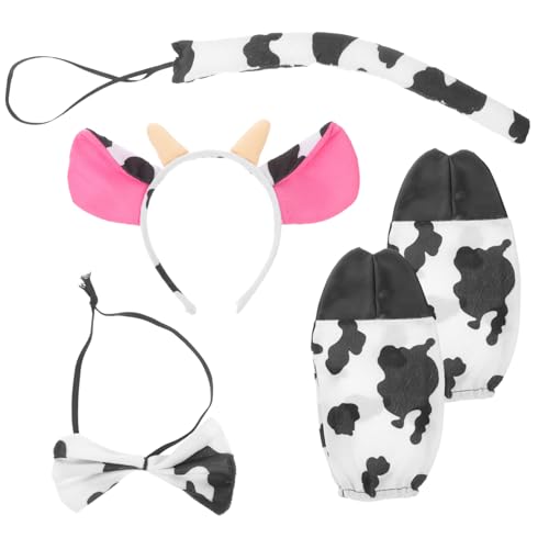 FOMIYES Kuhkostüm Set mit Hörnern und Weicher Haarreif und Schleife Niedliches Dairy Cow Cosplay Zubehör für Halloween Kostüm Verkleidungspartys Langlebig und Angenehm FOMIYES Kuhkostüm Set mit Hörnern und Weicher Haarreif und Schleife Niedliches Dairy Cow Cosplay Zubehör für Halloween Kostüm Verkleidungspartys Langlebig und Angenehm von FOMIYES