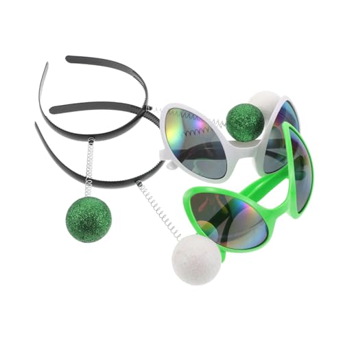 FOMIYES Martian Antenna Headband Set mit Glitzernden Antennen und Kostümbrille Leichtes Komfortables Halloween-accessoire für Space-theme-partys Karneval Cosplay und Festliche von FOMIYES