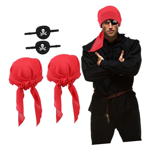 FOMIYES Maske Bandana Kopf Einzelzubehör Piratenkostüm Mittelalterliche Kopfbedeckung Erwachsene Wraps Cosplay Halloween Augenklappe von FOMIYES