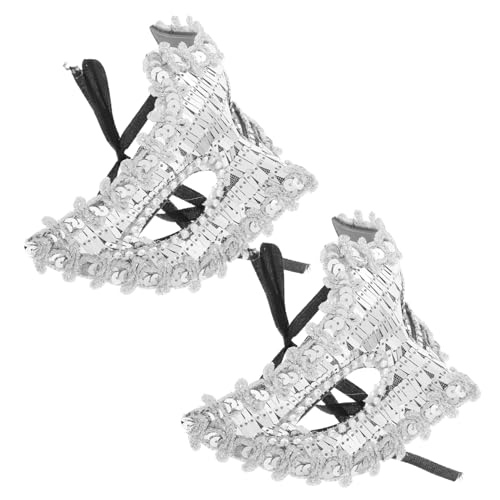 FOMIYES Maske Verkleiden Party -augenmaske Plastikmasken Kostüm Maske Halbgesichts-maskerademaske Für Frauen Abendmaske Maskerademaske Silberne Maskerademaske Für Frauen Silber Pvc von FOMIYES