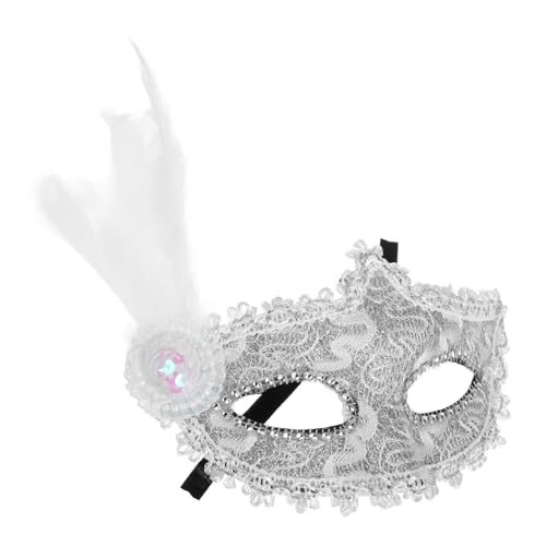FOMIYES Maske für Damen Halbmaske Spitze mit Federn für Halloween Karneval und Cosplay Komfortabel und Atmungsaktiv Kostümparty Ausrüstung von FOMIYES