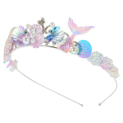 FOMIYES Meerjungfrau Haarband mit Muscheln und Strass für Kostümpartys Haarschmuck Accessoire für Damen für Kostümpartys und Familienfeiern Bequem und Langlebig Funkelndes Design für von FOMIYES