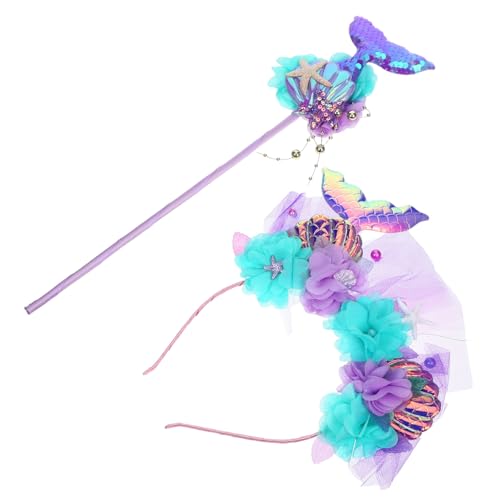 FOMIYES Meerjungfrau Haarband und Zauberstab für Mädchen Glitzerndes Festival accessoire mit Pailletten für Kindergeburtstag Party und Karneval Farbenfroh und Langlebig FOMIYES Meerjungfrau Haarband und Zauberstab für Mädchen Glitzerndes Festival accessoire mit Pailletten für Kindergeburtstag Party und Karneval Farbenfroh und Langlebig von FOMIYES