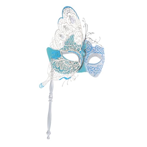 FOMIYES Metal Venetische Schmetterlings-masquerade Maske mit Stab Leichtes Damen Kostüm-accessoire für Karneval Mardi Gras Halloween Prom Ball Stilvolle Party Verkleidung von FOMIYES