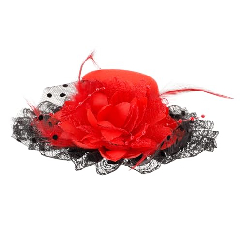 FOMIYES Mini Hut Fascinator für Roter Haarclip mit für Geburtstagsfeiern Tanz Bühnenaufführungen und Teepartys Zeitloses Kostümzubehör FOMIYES Mini Hut Fascinator für Roter Haarclip mit für Geburtstagsfeiern Tanz Bühnenaufführungen und Teepartys Zeitloses Kostümzubehör von FOMIYES