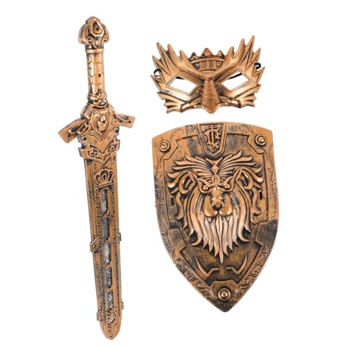 FOMIYES Mittelalterliches Cosplay Schild mit Maske und Bühnenperformance Requisiten für Halloween und Kostümpartys von FOMIYES