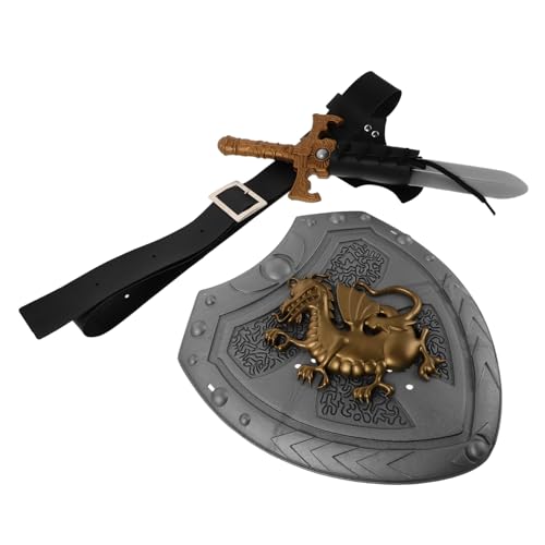 FOMIYES Mittelalterliches Ritter Kostüm Zubehör mit Römischem Schild Piratenschwert und Verstellbarem Cosplay Gürtel für Renaissance Halloween und Rollenspiele FOMIYES Mittelalterliches Ritter Kostüm Zubehör mit Römischem Schild Piratenschwert und Verstellbarem Cosplay Gürtel für Renaissance Halloween und Rollenspiele von FOMIYES