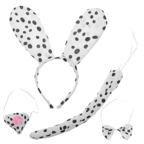 FOMIYES Niedliches Hundekostüm Set mit Gepunktetem Cosplay Haarreif Sicher Sitzendes Stirnband Schleife und für Halloween Geburtstagsfeiern Rollenspiele und Kostümpartys von FOMIYES