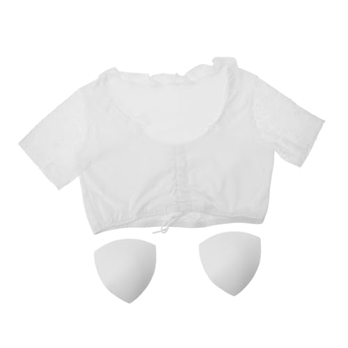 FOMIYES Oktoberfest Spitzen Top Damen V Ausschnitt Traditionelles Shirt Kurzarm Kostüm für Bühne Festival Party Weiß FOMIYES Oktoberfest Spitzen Top Damen V Ausschnitt Traditionelles Shirt Kurzarm Kostüm für Bühne Festival Party Weiß von FOMIYES