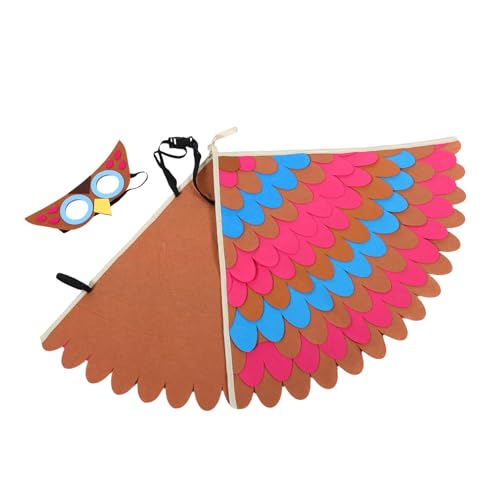 FOMIYES Owl Geflügeltem Umhang Tierkostüm Eulenflügel Umhang Verkleiden Kostüm Für Rollenspiele Tiere Stirnband Tieranzug Halloween-cosplay-requisiten Vogelflügel Kostüm Chemiefaserfilz von FOMIYES