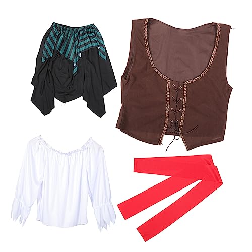 FOMIYES Piratenkostüm Damen Erwachsene Leichtes Langlebiges Cosplay für Halloween Party Realistische Foto Requisite Wiederverwendbares Karnevalskostüm von FOMIYES