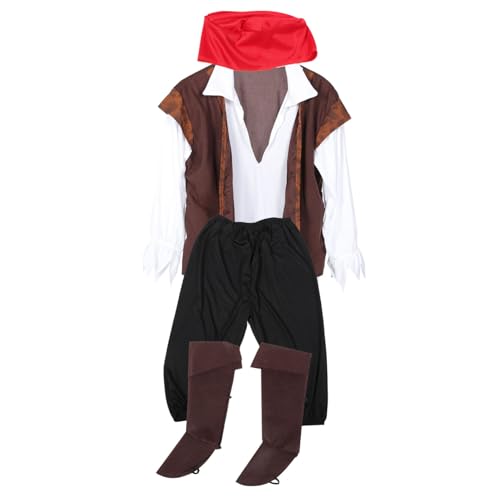 FOMIYES Piratenkostüm Herren Erwachsene Stoffkostüm Langlebig Wiederverwendbar für Halloween Fasching Bühne Cosplay Party Zubehör für Kreative Fotos von FOMIYES