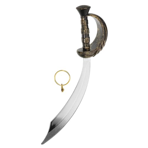 FOMIYES Piratenkostüm Zubehör Set Teilig Toy und Goldfarbener Creolen Ohrring Robustes Halloween Festival Prop für Kindergeburtstag und Mottoparty Sicher und Wiederverwendbar von FOMIYES