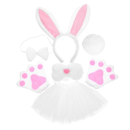 FOMIYES Rabbit Costume Set mit Ohren Handschuhen und Tüllrock für Ostern Tierkostüme Karneval und Rollenspiele Wiederverwendbar und von FOMIYES