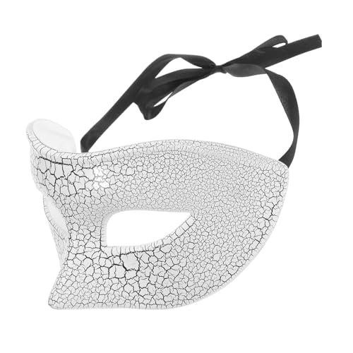 FOMIYES Retro Halloween Halbgesichts-maske mit Riss-design Gruseliges Karnevalsmasken-accessoire aus Kunststoff Komfortabel für Karneval Cosplay und Rollenspiele Geeignet von FOMIYES