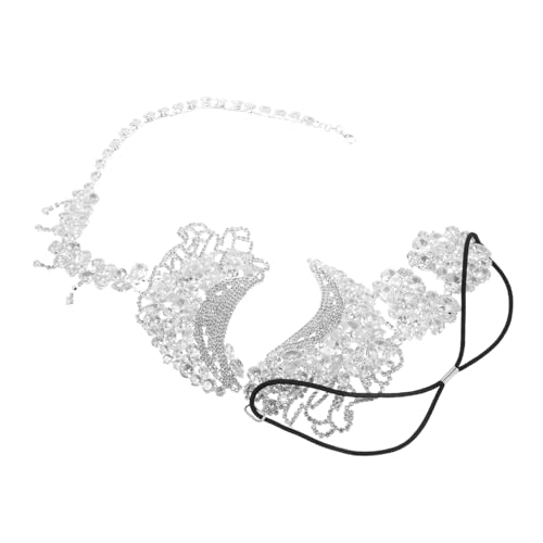 FOMIYES Rhinestone Half Face Mask mit Elastischem Band Elegante Venezianische Party-maske für Frauen Geeignet für Halloween Mardi Gras Kostümball und Karneval Silbernes Funkelndes Design FOMIYES Rhinestone Half Face Mask mit Elastischem Band Elegante Venezianische Party-maske für Frauen Geeignet für Halloween Mardi Gras Kostümball und Karneval Silbernes Funkelndes Design von FOMIYES
