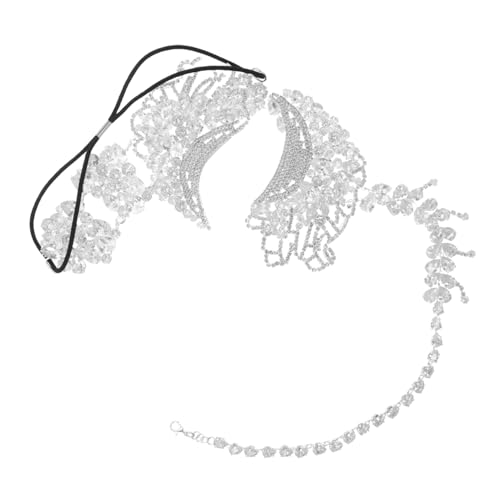 FOMIYES Rhinestone für Damen mit Elastischem Band Halbes Gesicht Leichter Karneval Halloween Party Maske für Ball Mardi Gras Prom und Kostümfest von FOMIYES