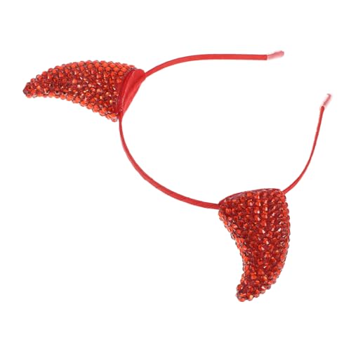 FOMIYES Roter Halloween Teufelshorn Haarreif mit Glitzer Cowhorn Design Bequemes Cosplay Headwear für Faschingsparty und Halloween Verkleidung FOMIYES Roter Halloween Teufelshorn Haarreif mit Glitzer Cowhorn Design Bequemes Cosplay Headwear für Faschingsparty und Halloween Verkleidung von FOMIYES