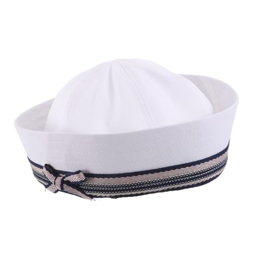 FOMIYES Sailor Hat Damen mit Elegantem Schleifenakzent Leichter Atmungsaktiver Vielseitig Kombinierbar für Cosplay Strand Outdoor-partys Kopfumfang von FOMIYES