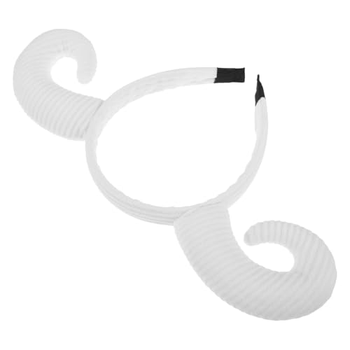 FOMIYES Sheep Horn Headband Weiß Weiches Haaraccessoire Lustiges Halloween Kostüm Party Zubehör Niedliches Tier Stirnband Cosplay Haarschmuck von FOMIYES