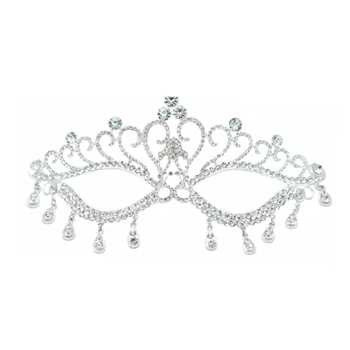 FOMIYES Silbernen Strasssteinen Venezianische Party Gesichtsmaske für Halloween Karneval Kostümfest Leicht und Handgefertigt Damen und Mädchen Geeignet von FOMIYES