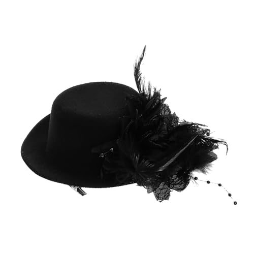 FOMIYES Spitze Blume Haarspange Haarschmuck für die Hochzeit Plüsch Cocktail-Kopfbedeckungen Kappe Kopfbedeckung aus Spitze Formale Haarnadel Haarspangen Feder Black FOMIYES Spitze Blume Haarspange Haarschmuck für die Hochzeit Plüsch Cocktail-Kopfbedeckungen Kappe Kopfbedeckung aus Spitze Formale Haarnadel Haarspangen Feder Black von FOMIYES
