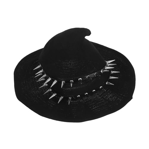 FOMIYES Steampunk Hexenhut Damen Herren Gothic Spitz Design Weiche Gestrickte Wollmütze mit Nieten Halloween Party Cosplay Accessoire Wärmender Vintage Zauberer Hut FOMIYES Steampunk Hexenhut Damen Herren Gothic Spitz Design Weiche Gestrickte Wollmütze mit Nieten Halloween Party Cosplay Accessoire Wärmender Vintage Zauberer Hut von FOMIYES