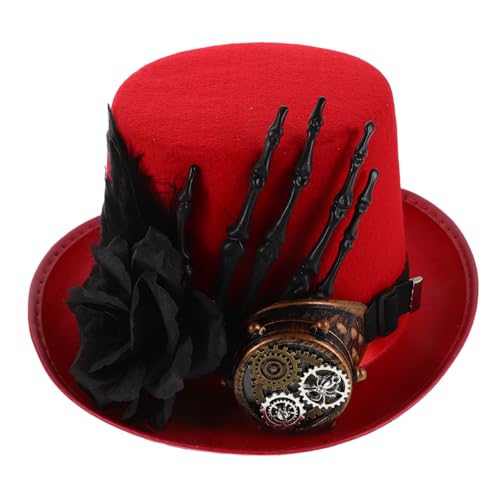 FOMIYES Steampunk mit Hand und Rosenmotiv Unisex Kostüm Hut mit Funktionalen Goggles Atmungsaktiv Langlebig für Halloween Party Cosplay und Outdoor Events FOMIYES Steampunk mit Hand und Rosenmotiv Unisex Kostüm Hut mit Funktionalen Goggles Atmungsaktiv Langlebig für Halloween Party Cosplay und Outdoor Events von FOMIYES