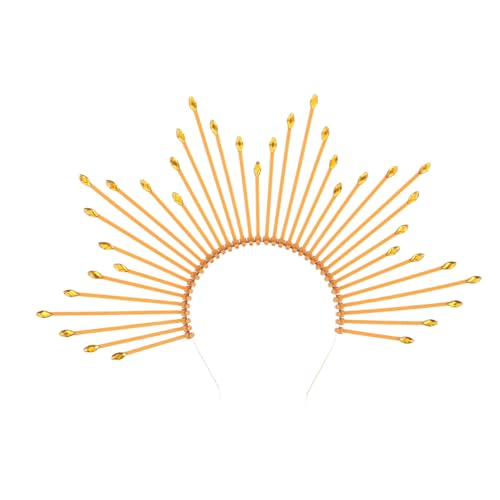 FOMIYES Stirnband Sonnengöttin Krone Göttin Stirnband Krone Kronen Für Frauen Halloween Ausgefallene Kopfbedeckung Sunburst Reißverschluss Kopfbedeckung Halloween von FOMIYES
