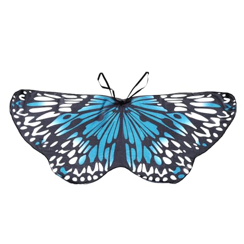 FOMIYES Strandtuch Flügel Schmetterling Für Mädchen Kindergeburtstag Party Schals Strandtuch Umhang Blau Polyester von FOMIYES