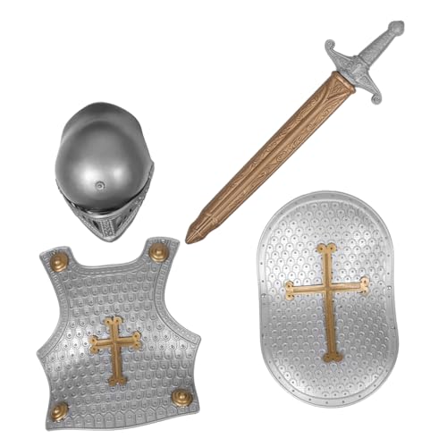 FOMIYES Teilig aus Robustem Kunststoff mit Solidem Schild für Jungen und Mädchen Verstellbarer Helm und Cross Design Rüstung für Rollenspiele und Cosplay Sicher und Langlebig von FOMIYES