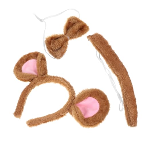 FOMIYES Tierkostüm Set Mausohren Stirnband mit Fliege und Kuscheliges Halloween Cosplay Zubehör für Mädchen Geburtstag Party FOMIYES Tierkostüm Set Mausohren Stirnband mit Fliege und Kuscheliges Halloween Cosplay Zubehör für Mädchen Geburtstag Party von FOMIYES