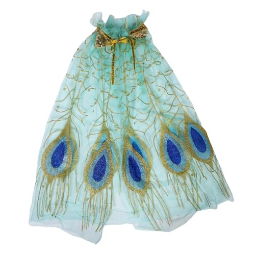 FOMIYES Umhang Aus Federnetz Bunter Prinzessinnenmantel Friseurumhang Für Mädchen Verkleiden Sich Umhang Vogelanzug-umhang Tüllkleid Prinzessin Umhang Nylon Light Green von FOMIYES